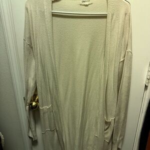 Lucy Avenue Cream Open Front Cardigan